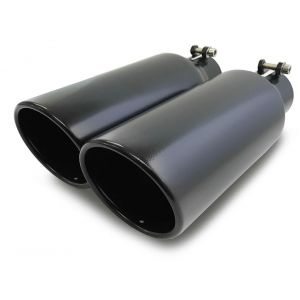 Exhaust Tips 2.5" Inlet 12" long Powder Coated Black