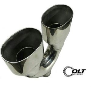 Universal Dual stainless steel exhaust tip 2.5" inlet 5.5" outlet 14" truck